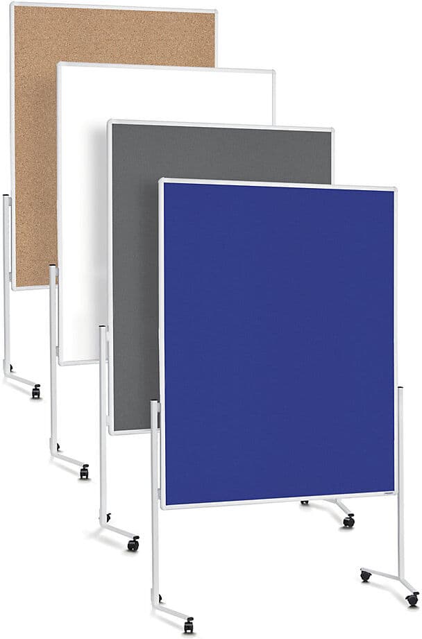 magnetoplan Moderationstafel, Rahmen weiß, einteilig, Filz grau