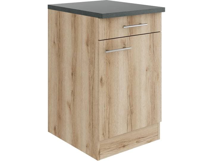 Unterschrank OPTIFIT Bella , beige (wildeiche, wildeiche, anthrazit), B:50cm H:84,8cm T:60cm, Holzwerkstoff, Schränke, Unterschrank, Breite 50 cm, 1 Tür, 1 Einlegeboden, 1 Schubkasten