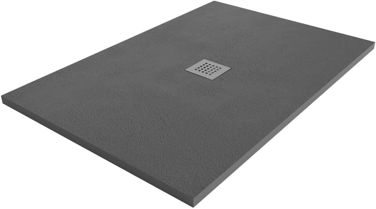 Tecnomat PIATTO DOCCIA TEVERE CEMENTO MARMORESINA ANTRACITE 70x140cm H 2,2cm PILETTA Ø90 mm