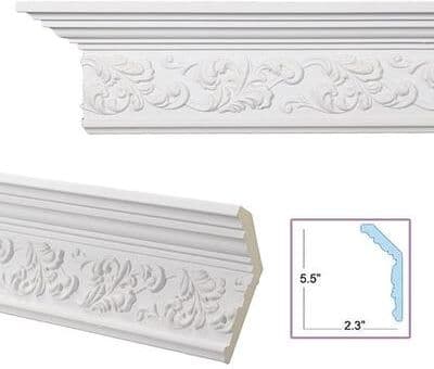 uDecor Scrolling Leaf 6-inch Crown Molding (8 pieces)