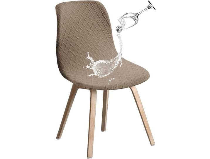 Shell Stoelhoezen Retro Stoelhoezen - Stretch Spandex Print Lounge Hoek - Stoelhoezen voor Eetkamer Keuken Feest Banket Club Home Decor (Camel\, Set van 4)