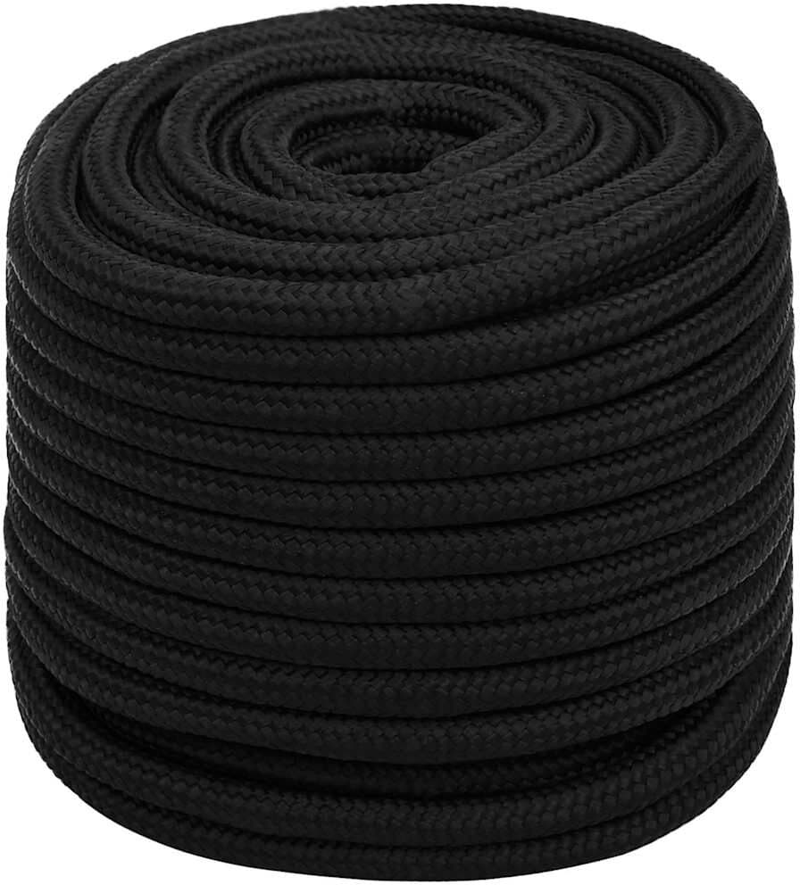 vidaXL Corde de travail Noir 18 mm 50 m Polyester