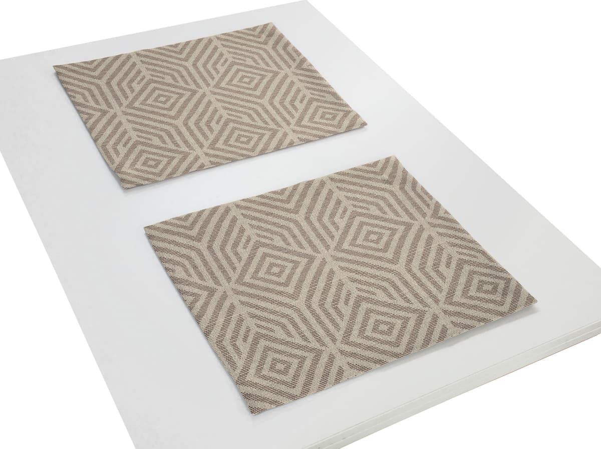 Platzset ADAM "Easy Diamond" Gr. 1, braun (dunkelbraun), B:30cm L:40cm, Obermaterial: 100% Baumwolle, Platzsets, Platzset dunkelbraun B/L: 30cm x 40cm, 2 Stk., Bio-Baumwolle