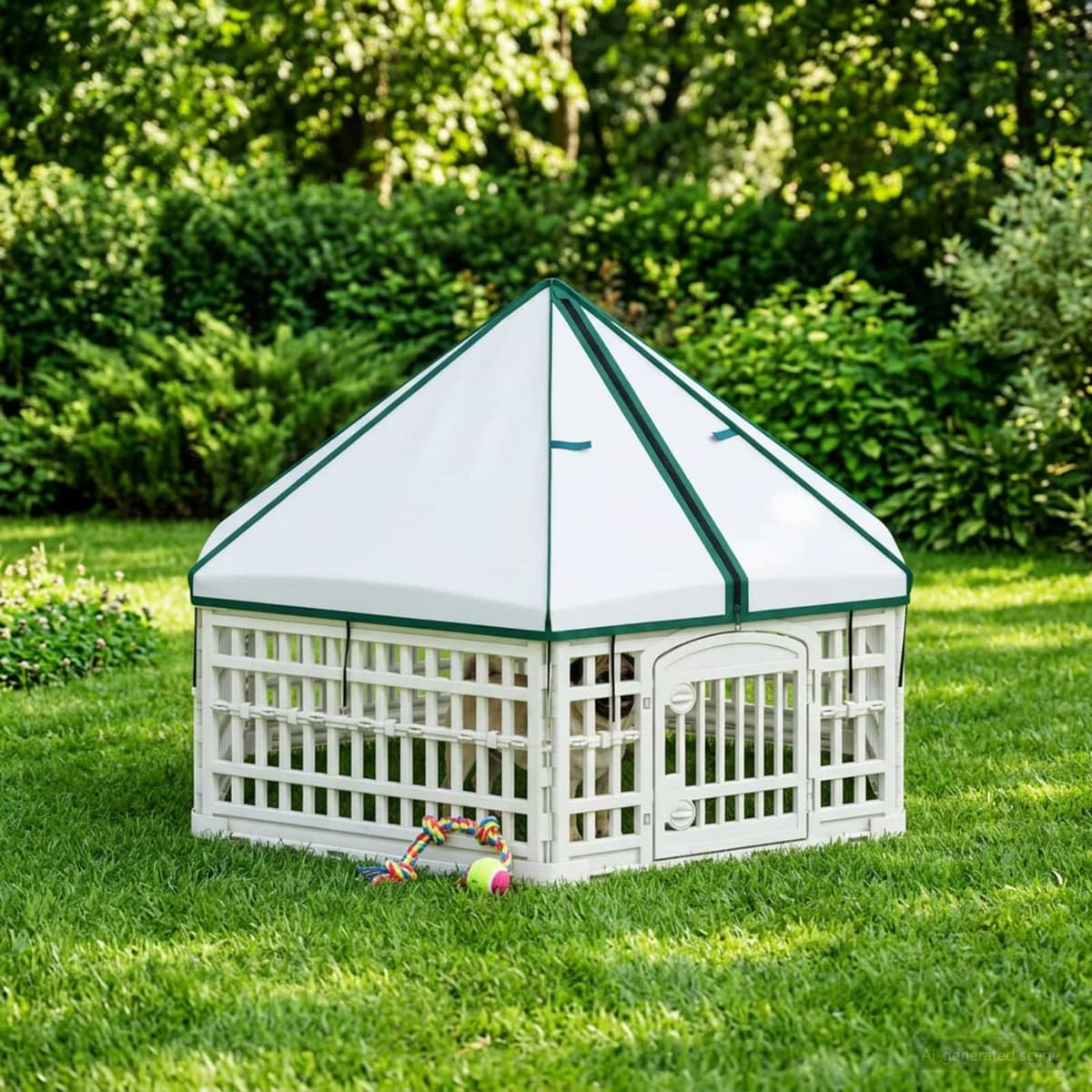 vidaXL Parc de Jeu pour Chiens à 6 Panneaux 122 x 106,5 x 82 cm Blanc