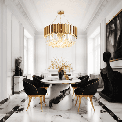 "Athena   Luxury Crystal Chandelier   24"" / Warm White (3000k)   Living Room Lighting   MOD LIGHTING"