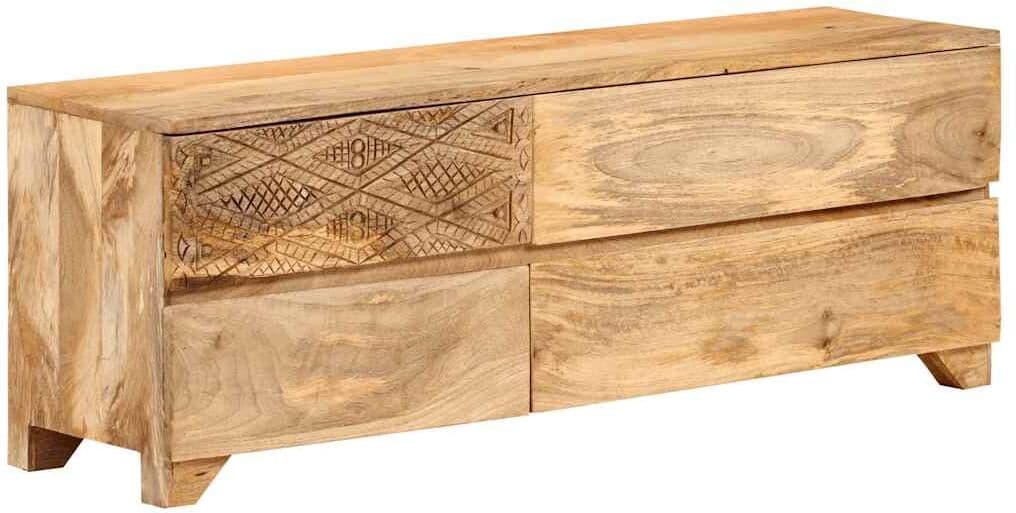 vidaXL Meuble TV Bois de manguier solide 110x30x40 cm