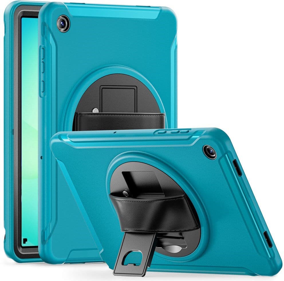 Samsung Galaxy Tab A11+ (Plus) EIDERWOOD Stødabsorberende Cover m. 360 Grader Roterbar Kickstand - Petroleumsblå