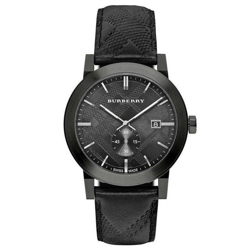 Burberry BU9906 City Zwart Leren Band Herenhorloge