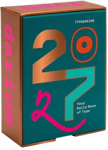 NONE Typodarium  2027 Calendar Creative Daily Typography Art Calendar Creative Typography Art Desktop Decor 365-day Calendar