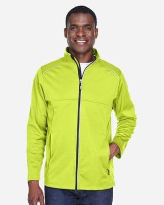 CORE365 CE708 Men's Techno Lite Three-Layer Knit Tech-Shell Jacket in Safety Yellow size Large   Polyester