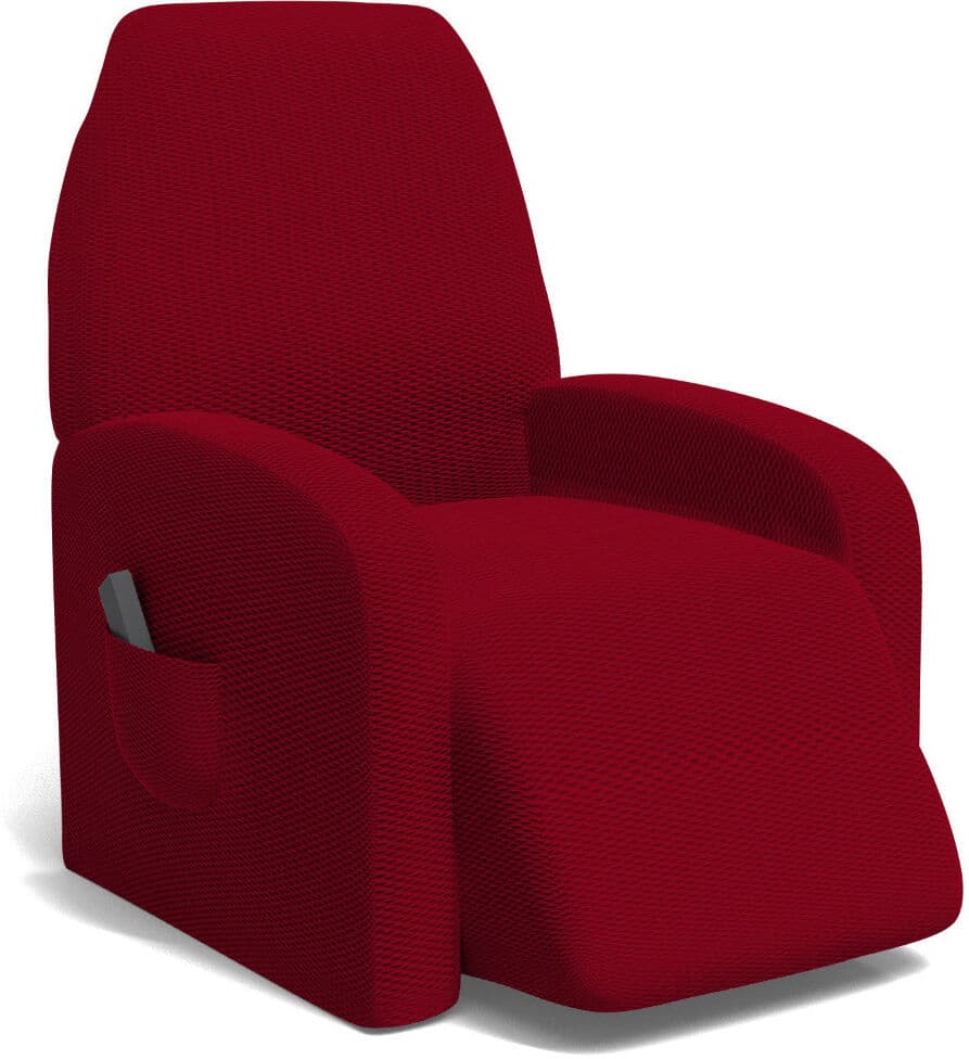 giordanoshop Copripoltrona Reclinabile Elasticizzato Taglia Unica con Tasca Laterale Bordeaux...