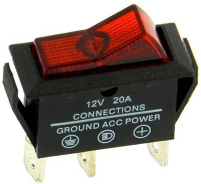 Feu Vert Interruptor luminoso retangular 12 v 16 a