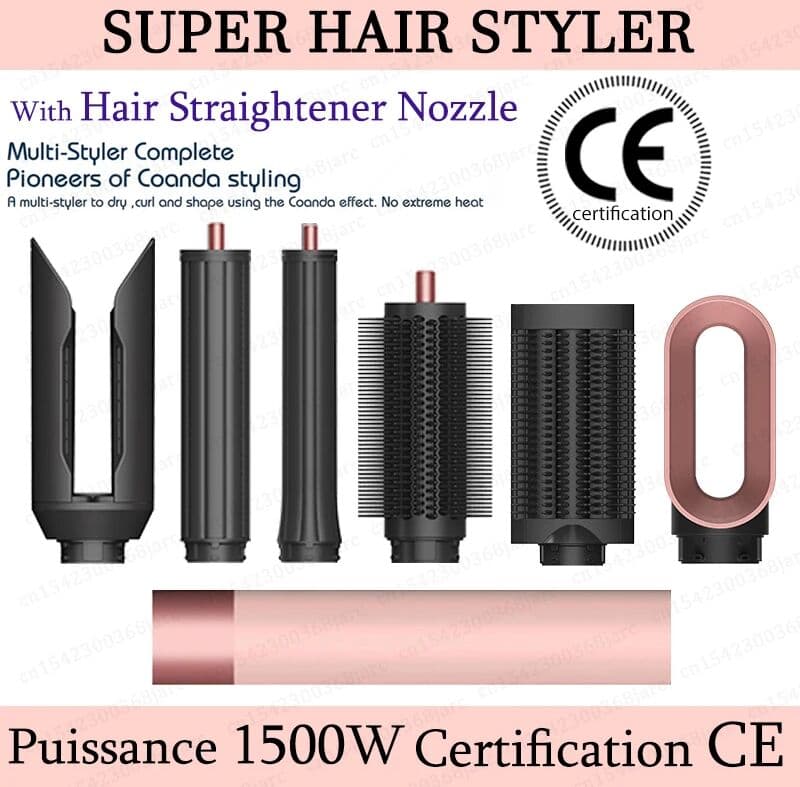 SenCiciMen Hair Styler Curling Iron Hair Hot Air Brush Curling Barrel Hair Dryer Salon Professional Curly Straight Hair Styler