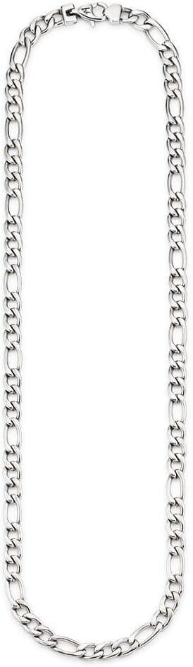 Edelstahlkette BRUNO BANANI "Schmuck Geschenk Halskette Figarokette Silber" Gr. 50, silber (edelstahlfarben), Halsketten, Herren, 50, Edelstahl, L: 50 B: 6,7mm, Edelstahlkette, B:6,7mm edelstahlfarben 50, Edelstahl, L: 50 B: 6,7mm