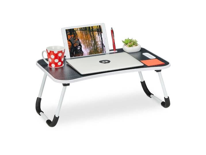 Klappbarer Laptoptisch Weiss-Schwarz