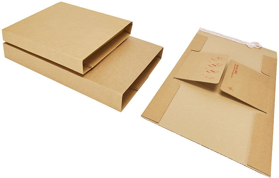 Buchverpackung Variofix, Selbstklebeverschluss, braun, LxB 309 x 222 mm, Füllhöhe 10 - 80 mm, Palette mit VE 1200 Stk ratioform flow