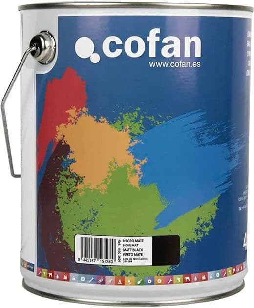 Cofan Esmalte Sintético Mate 4l Matte Black One Size