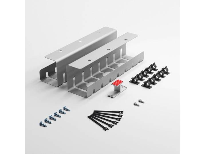 Albatros Kabelkanal Set D, Silber, Silberfarben, Metall, 10x12x43 cm, Büromöbel, Bürobedarf