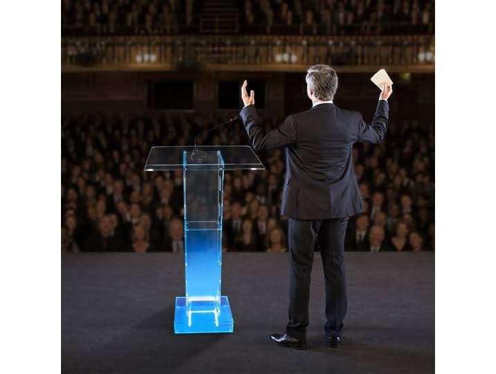 Pupitre de podium BYMAOCAR, pupitre de podium en acrylique transparent de 110 cm pour églises, salles de classe, étapes