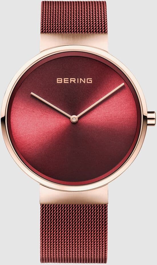 Bering Reloj de mujer 14539-363 de malla de acero rojo. Rojo