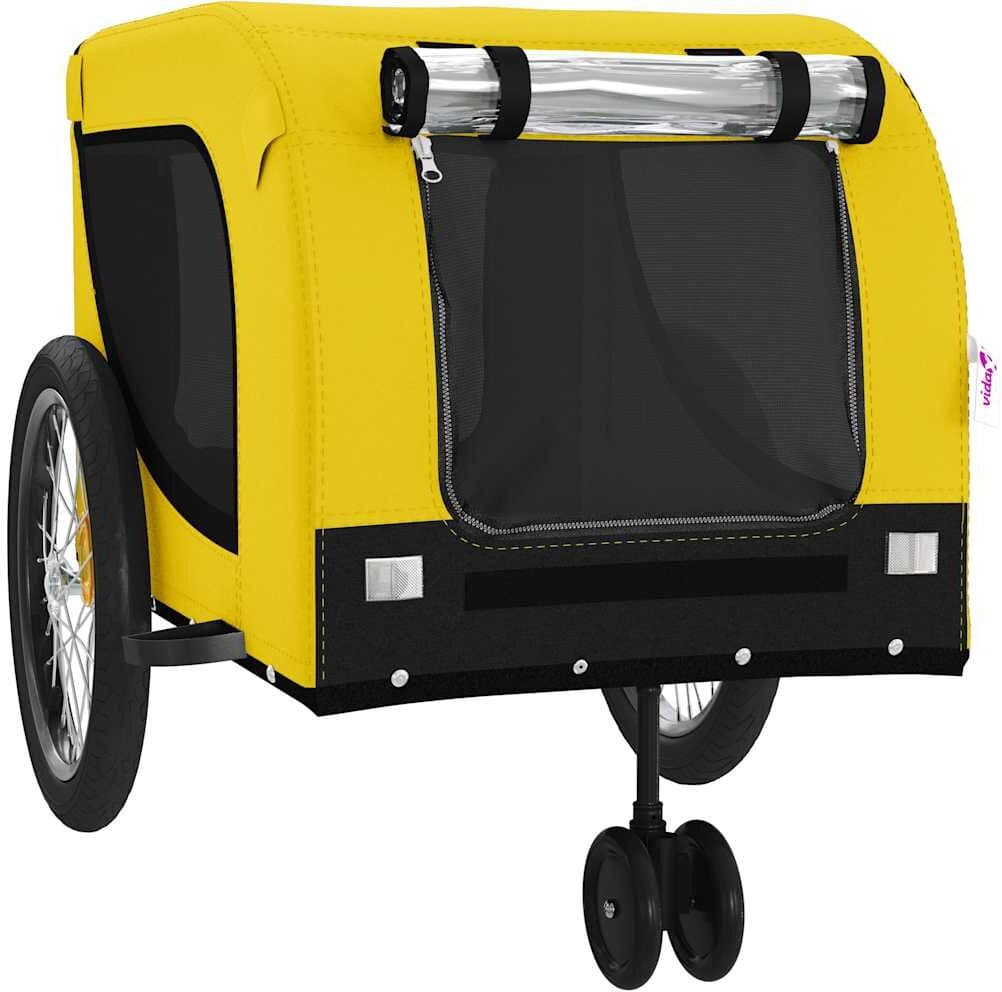 vidaXL Remorque de vélo pour animaux de compagnie jaune et noir