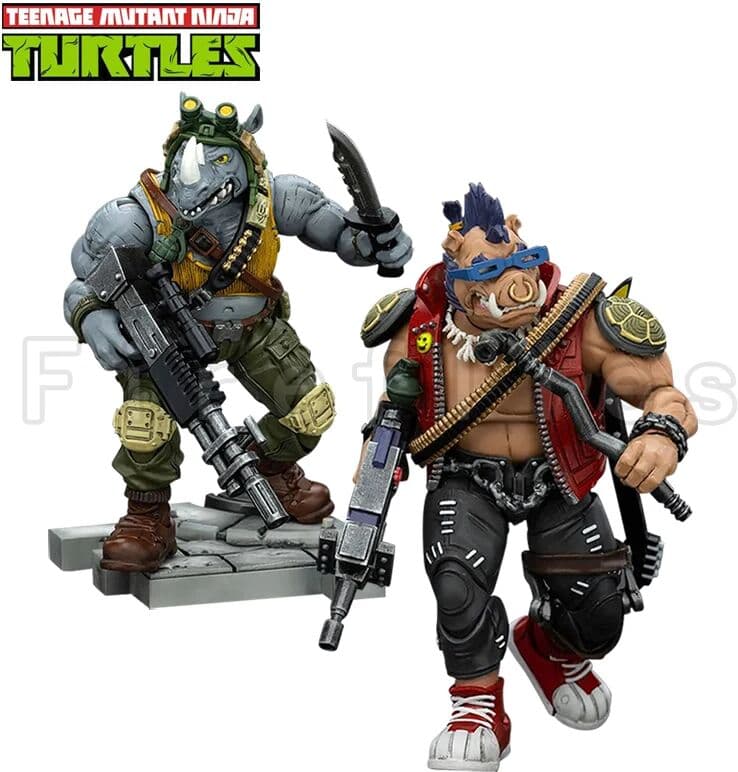 JOY TOY 1/18 JOYTOY Action Figure Turtles Beebop Rocksteady Re-issue Version Anime Model Toy