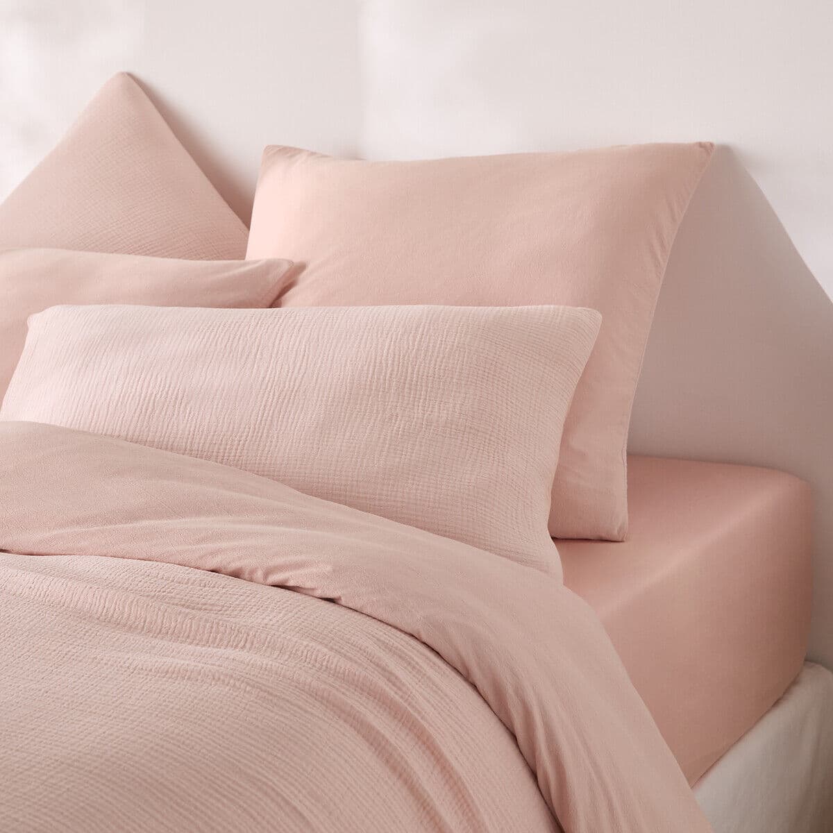 LA REDOUTE INTERIEURS Drap-housse uni, en coton lavé, bonnet 30 cm, KUMCO
