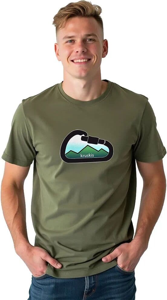 Kruskis Camiseta De Manga Corta Mountain Carabiner Dark Army Green L