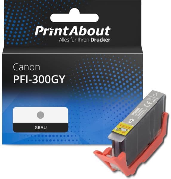 PrintAbout Druckerpatrone kompatibel mit Canon PFI-300GY - Grau