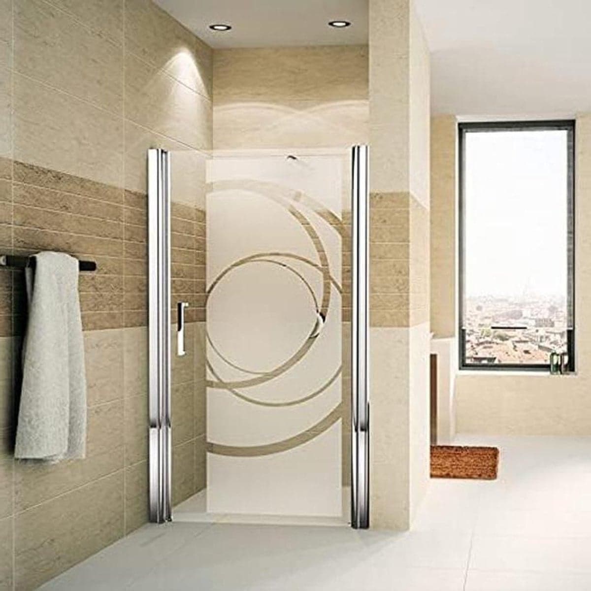 Ondoorzichtige raamfolie met Rondingen Design voor privacybescherming - 200 x 75 cm