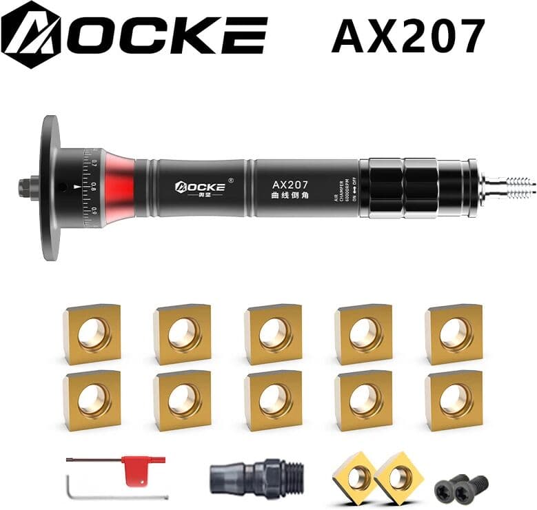 AOCKE AX207 Mini Pneumatic Chamfering Machine 30000RPM Handheld Air Beveling Machine Trimming Machine 45° Chamfering Machine Air Tools