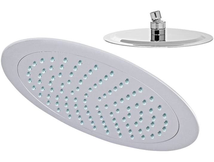 Kopfbrause ADOB Amsterdam , grau (chromfarben), B:30cm H:0,3cm, Duschköpfe, Kopfbrause, mit Anti-Kalk-Noppen