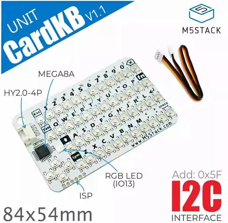 NONE M5stack Unit Cardkb V1.1 Matrix Keyboard Card Keyboard Unit 50-key Mega8a