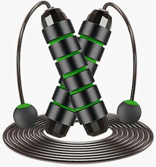 Uplift Essentials Tangle Free Speed Wire Jump Rope two purpose green