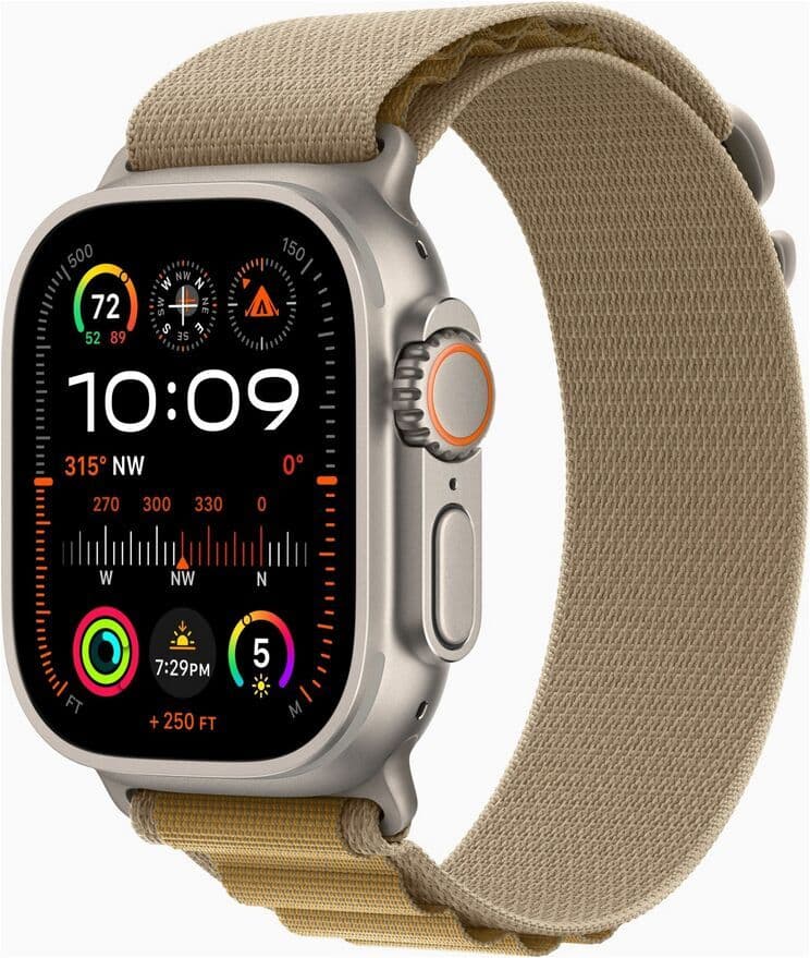 Apple Watch Ultra 2 (2023)   GPS + Cellular   silver   Alpine Loop Mandel stor
