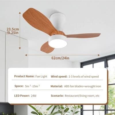 Uplift Essentials Modern Black Ceiling Fan Chandelier c 24in wood