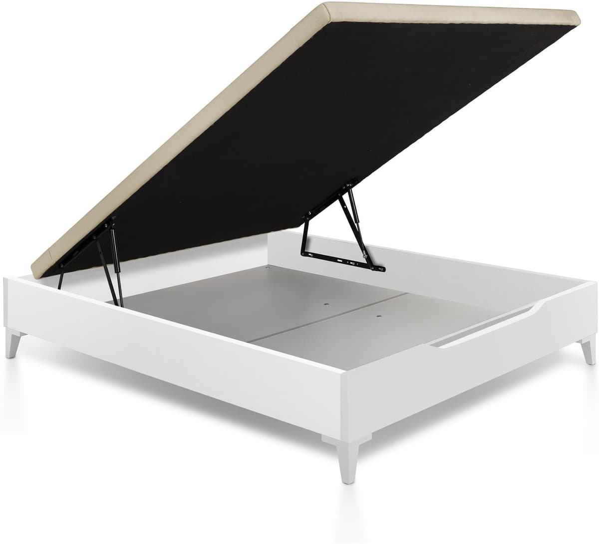 Magister Canapé abatible de madera con patas Verona V2 .  (Cama 150 x 200 cm) Blanco
