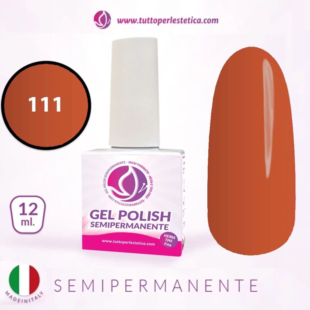 Tuttoperlestetica Semipermanente colore arancione N 111 da 12 ML Hema e TPO Free