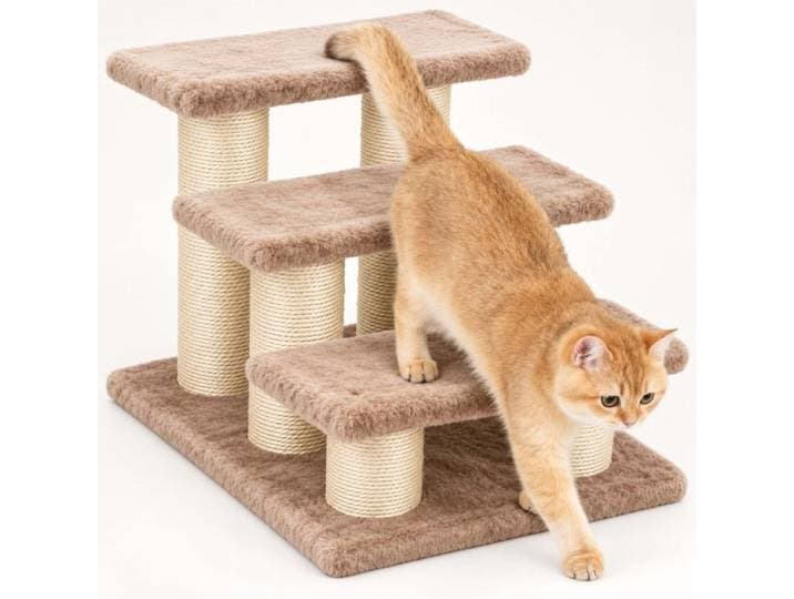 Relaxdays Escalier chat 3 marches en sisal