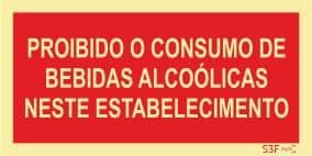 Sinais de Proibição - Fotoluminescente 2F. (45º com a Parede)  300x150mm