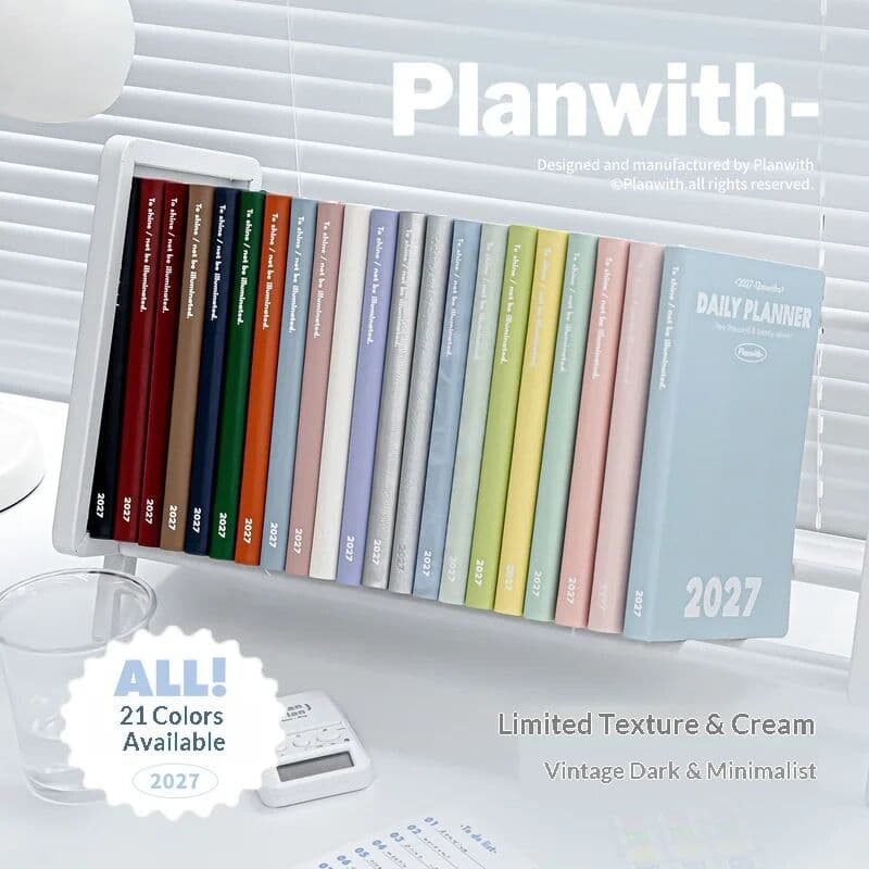 NONE Planwith 2027 Daily Planner Notebook 12 Months Schedule Agenda Book High Aesthetic Notepad For Study Work Daily Organizer