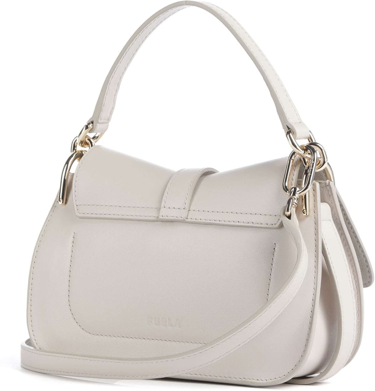 Furla Flow Mini   Leer Handtas   grijs