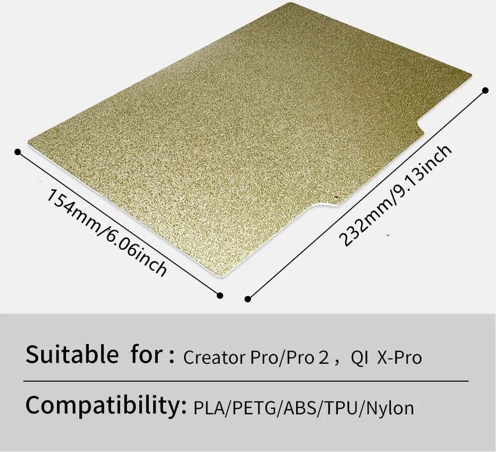 SEEJIE 1set 232x154mm Flashforge PEI Sheet Double Sided Textured PEI Surface With Magnetic Sticker For Creator Dreamer QIDI X-pro 3D
