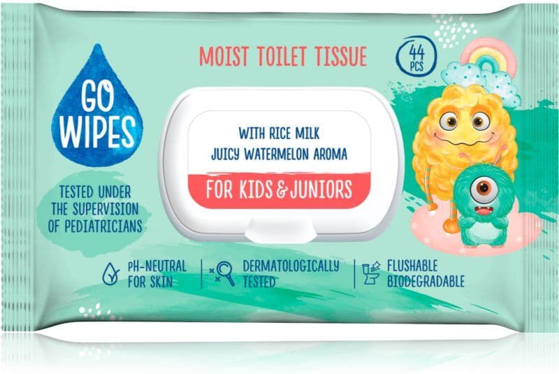 GoWipes For Kids & Juniors papier toilette humide pour peaux sensibles pour enfant 44 pcs