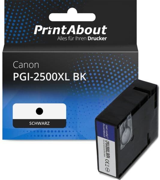 PrintAbout Druckerpatrone kompatibel mit Canon PGI-2500XL BK  - Schwarz - Hohe Kapazität