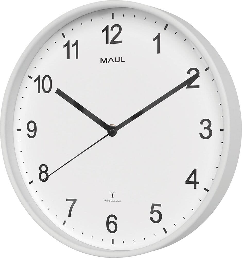 Wanduhr MAULsprint, Funkuhrwerk, weiß MAUL