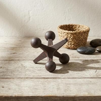Calix Jack Tabletop Sculpture, Modern Cast Iron Figurine Decor Accent