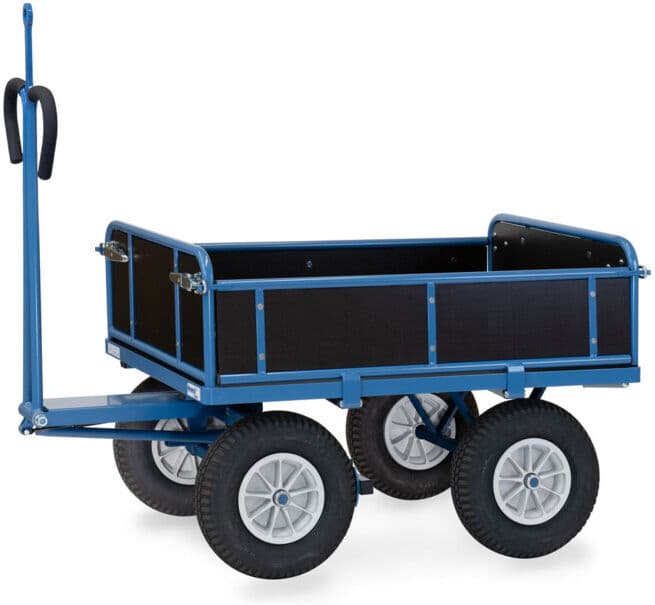 fetra Chariot à plateau 6454PZ avec œillet de traction bleu poudré (6454PZ)