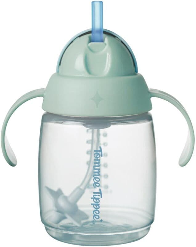 Tommee Tippee Trainer Straw εκπαιδευτικό κύπελλο με βάρος 6m+ Green 1 τμχ