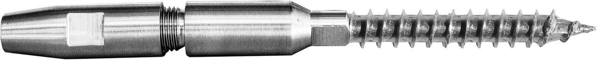 Pro_metal_design TERMINALE DA AVVITARE INOX AISI 316 FILETTO MASCHIO SINISTRO M6 PER LEGNO